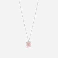 SuperOro Dalia 18K White Gold Diamond & Rose Quartz Pendant DALIA/P016 - THE SOLIST - SuperOro