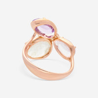 SuperOro Fancy 18K Rose Gold Diamond & Multistone Cocktail Ring FANCY/A106 - THE SOLIST - SuperOro