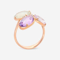 SuperOro Fancy 18K Rose Gold Diamond & Multistone Cocktail Ring FANCY/A106 - THE SOLIST - SuperOro