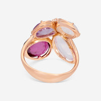 SuperOro Fancy 18K Rose Gold Diamond & Multistone Cocktail Ring FANCY/A107 - THE SOLIST - SuperOro