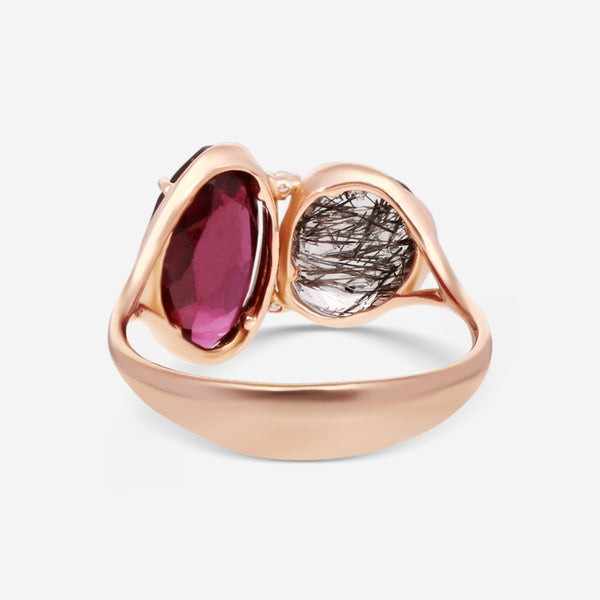 SuperOro Fancy 18K Rose Gold Diamond & Multistone Ring Sz. 7 FANCY/A105 - THE SOLIST - SuperOro