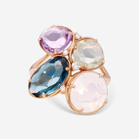 SuperOro Fancy 18K Rose Gold Diamond & Multistone Ring Sz. 7 FANCY/A107 - THE SOLIST - SuperOro