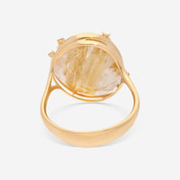 SuperOro Fancy 18K Yellow Gold Diamond & Gold Rutilated Quartz Statement Ring FANCY/A100 - THE SOLIST - SuperOro