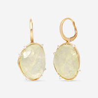 SuperOro Fancy 18K Yellow Gold Diamond & Prenite Earrings FANCY/O100 - THE SOLIST - SuperOro