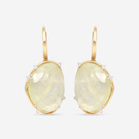 SuperOro Fancy 18K Yellow Gold Diamond & Prenite Earrings FANCY/O100 - THE SOLIST - SuperOro