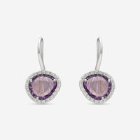 SuperOro Greta 18K White Gold Diamond & Dark Amethyst Drop Earrings GRETA/O001 - THE SOLIST - SuperOro