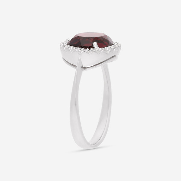 SuperOro Greta 18K White Gold Diamond & Garnet Statement Ring GRETA/A001 - THE SOLIST - SuperOro