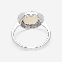 SuperOro Greta 18K White Gold Diamond & Olive Quartz Statement Ring GRETA/A001a - THE SOLIST - SuperOro