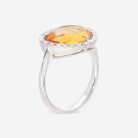 SuperOro Greta 18K White Gold Diamond & Olive Quartz Statement Ring GRETA/A002 - THE SOLIST - SuperOro