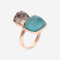 SuperOro Ice 18K Rose Gold Diamond & Multistone Cocktail Ring ICE/A025_blue - THE SOLIST - SuperOro