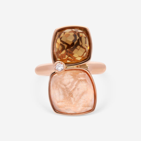 SuperOro Ice 18K Rose Gold Diamond & Multistone Cocktail Ring ICE/A025_cognac - THE SOLIST - SuperOro