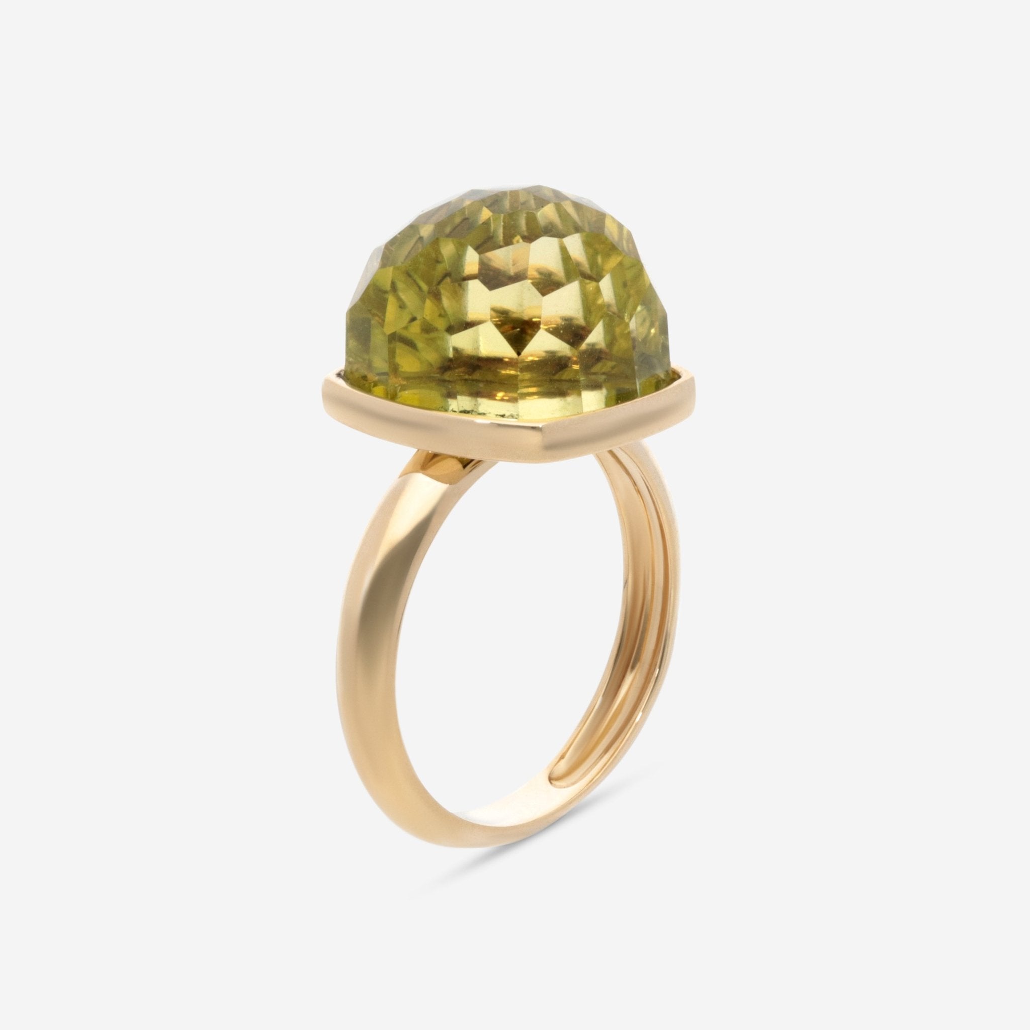 SuperOro Ice 18K Yellow Gold Lemon Quartz Statement Ring ICE/A005 - THE SOLIST - SuperOro