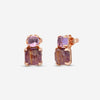 SuperOro Iceberg 18K Rose Gold Amethyst & Charoite - Gold Rutile Earrings ICEBERG/O001 - THE SOLIST - SuperOro