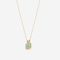 SuperOro Iceberg 18K Yellow Gold Amazonite - Gold Rutile Pendant Necklace ICEBERG/P002 - THE SOLIST - SuperOro