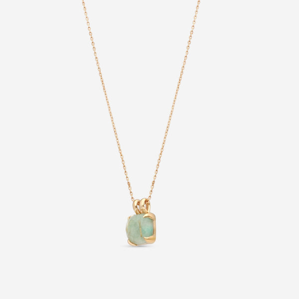 SuperOro Iceberg 18K Yellow Gold Amazonite - Gold Rutile Pendant Necklace ICEBERG/P002 - THE SOLIST - SuperOro