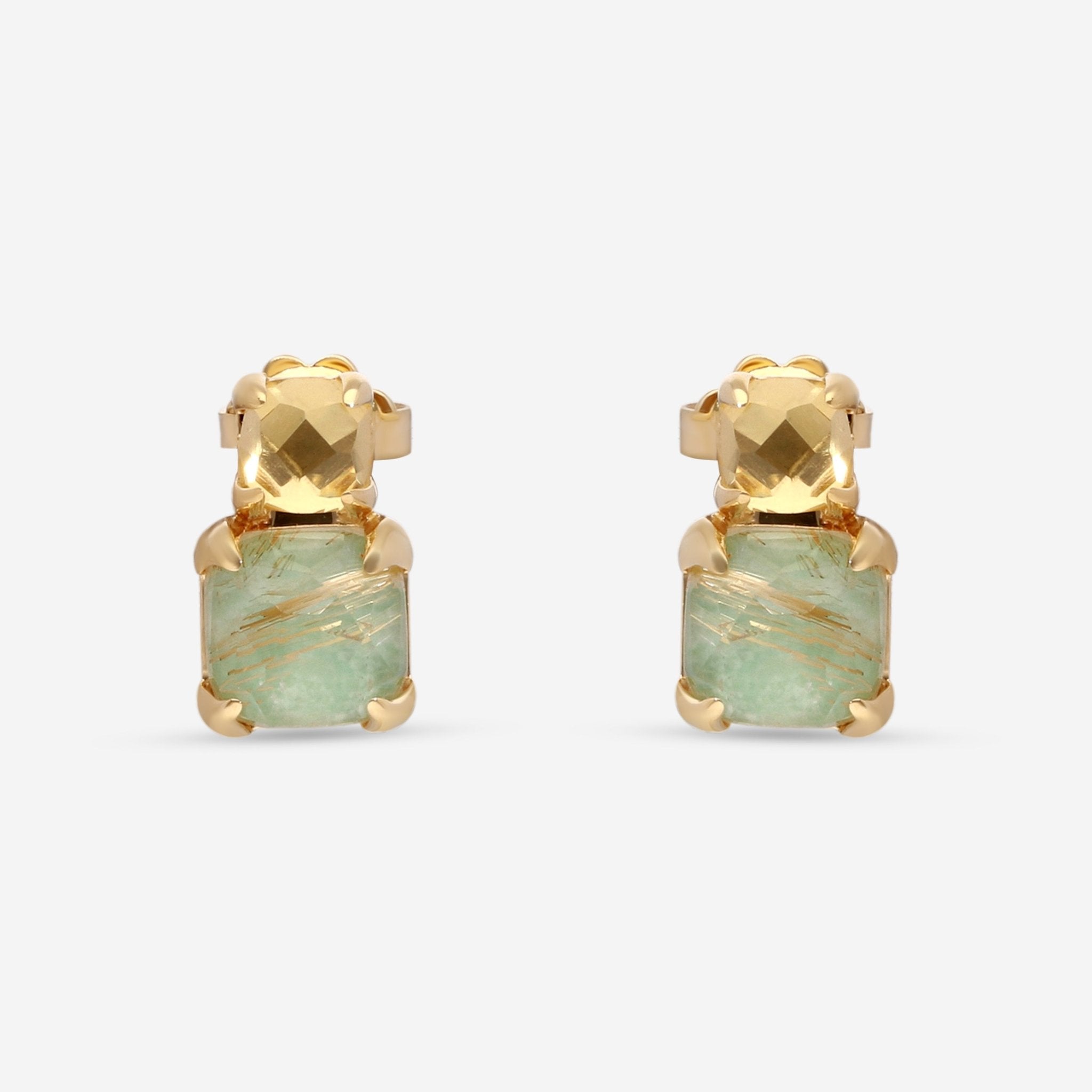 SuperOro Iceberg 18K Yellow Gold Multistone Earrings ICEBERG/O001 - THE SOLIST - SuperOro