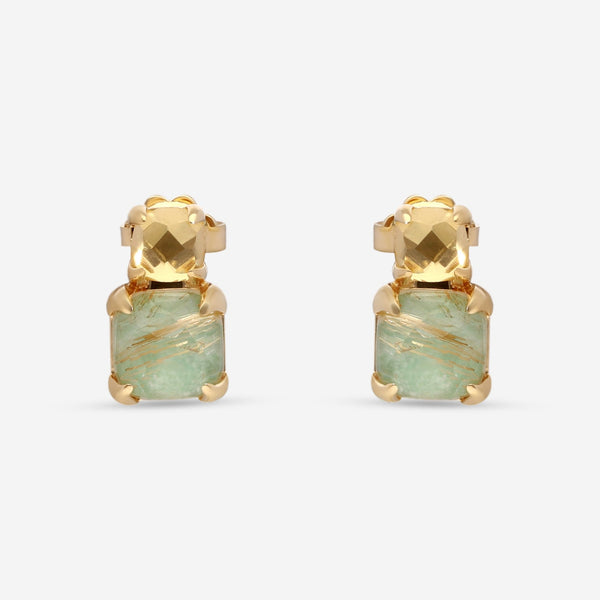 SuperOro Iceberg 18K Yellow Gold Multistone Earrings ICEBERG/O001 - THE SOLIST - SuperOro