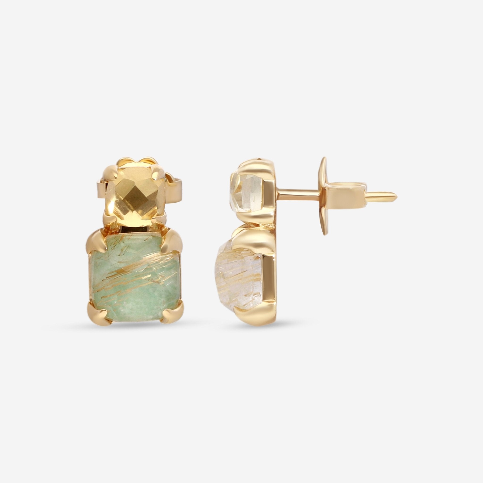 SuperOro Iceberg 18K Yellow Gold Multistone Earrings ICEBERG/O001 - THE SOLIST - SuperOro