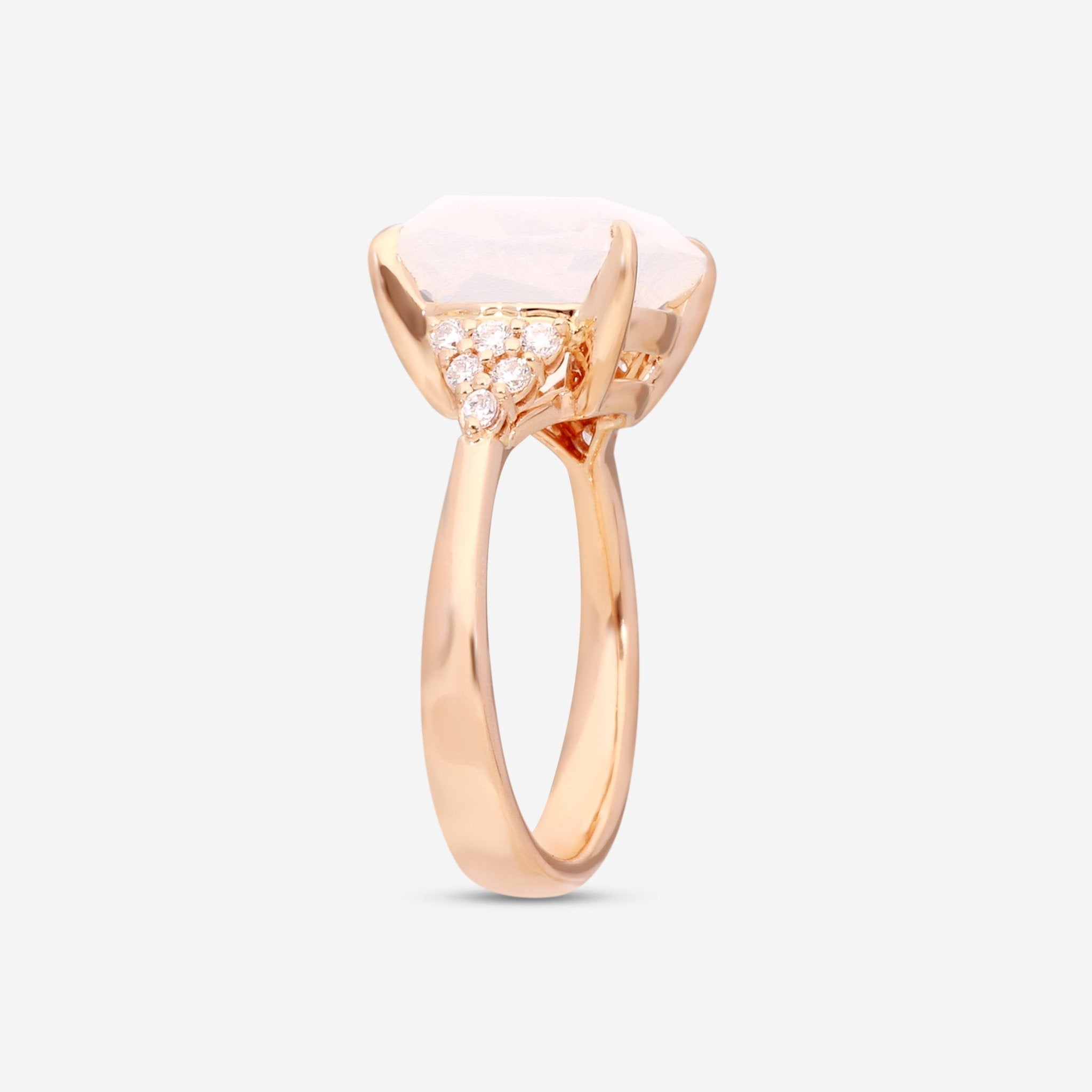 SuperOro Louvre 18K Rose Gold Diamond & Girasol Quartz Statement Ring LOUVRE/A002 - THE SOLIST - SuperOro