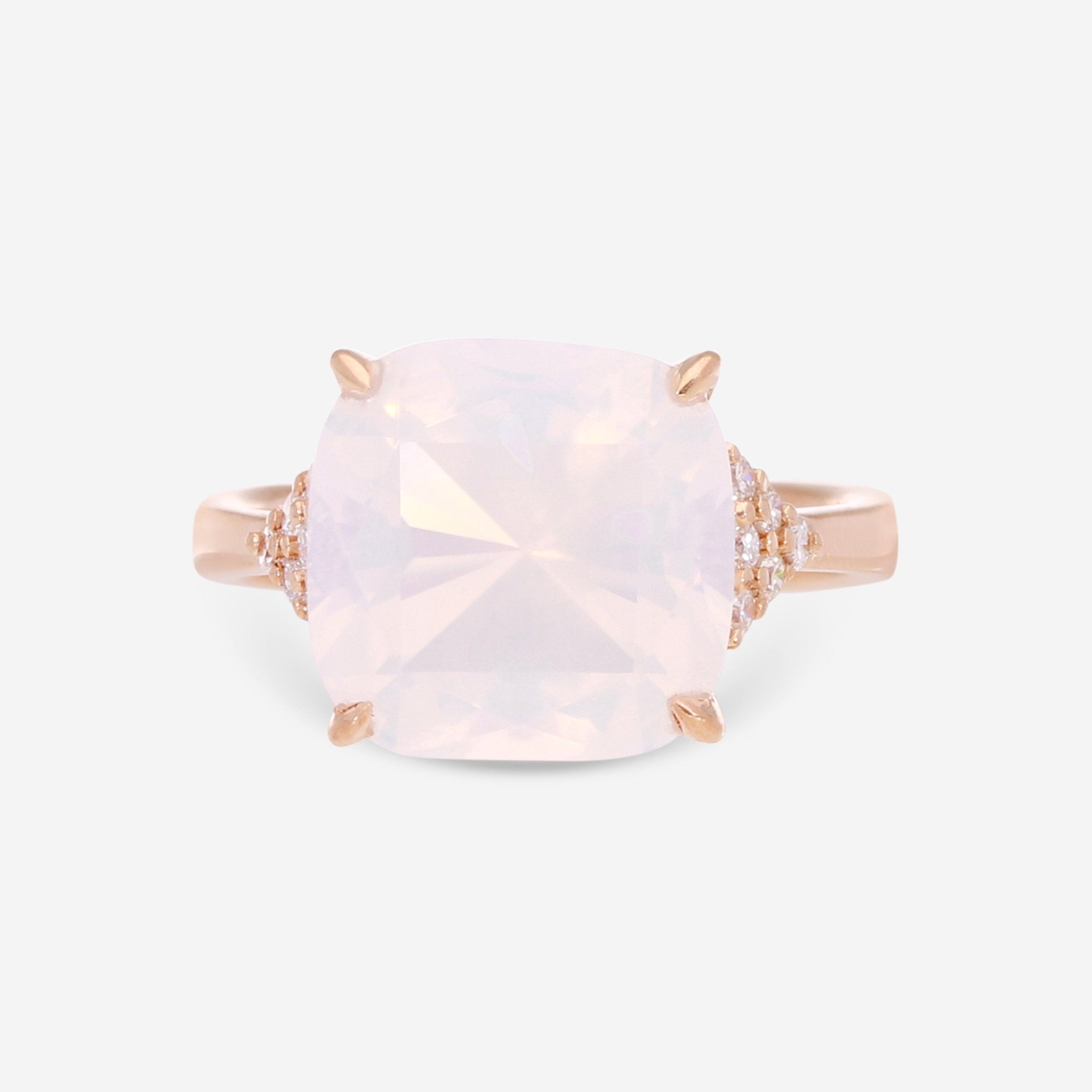 SuperOro Louvre 18K Rose Gold Diamond & Girasol Quartz Statement Ring LOUVRE/A002 - THE SOLIST - SuperOro