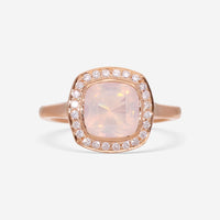 SuperOro Louvre 18K Rose Gold Diamond & Girasol Quartz Statement Ring LOUVRE/A003 - THE SOLIST - SuperOro