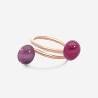 SuperOro Meteo 18K Rose Gold Amethyst & Pink Tourmaline Wrap Ring METEO/A742 - THE SOLIST - SuperOro