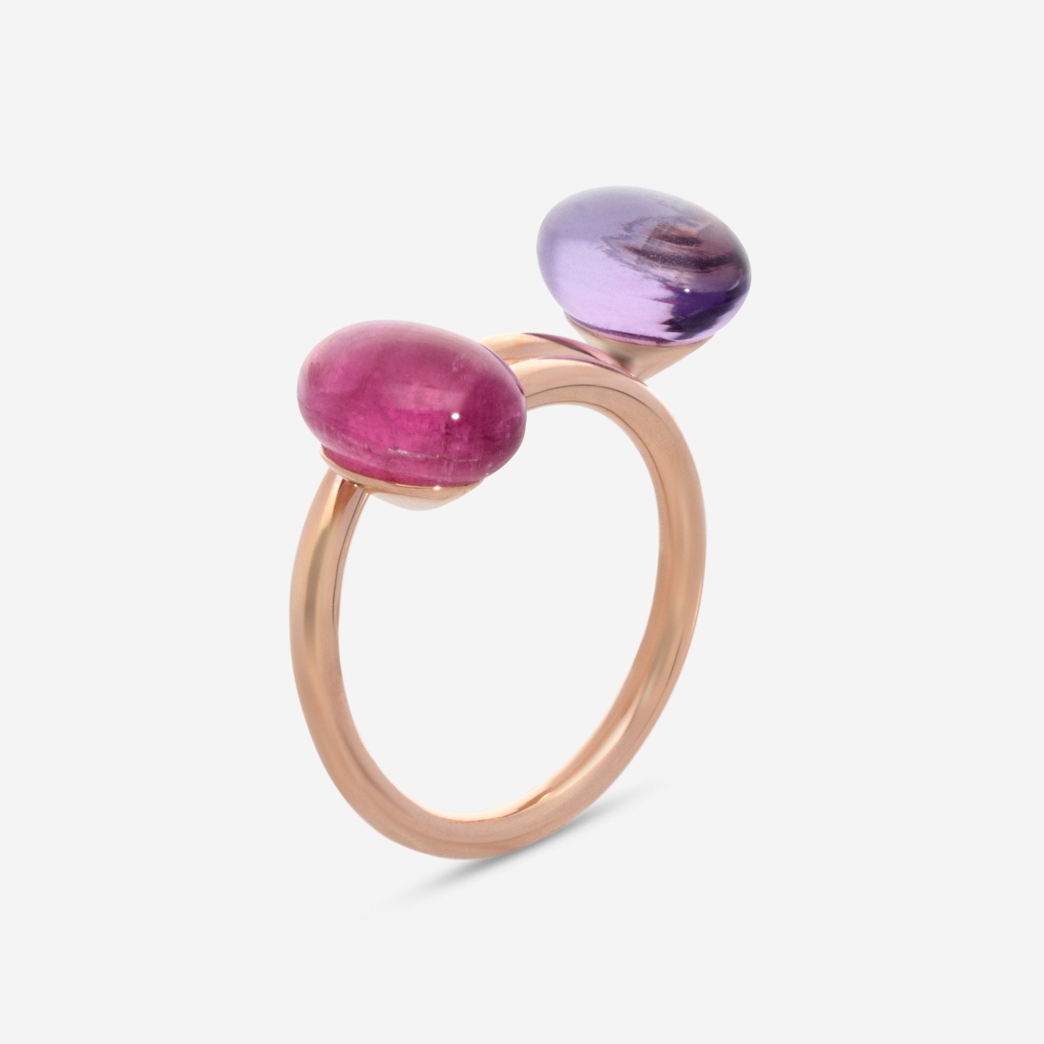 SuperOro Meteo 18K Rose Gold Amethyst & Pink Tourmaline Wrap Ring METEO/A742 - THE SOLIST - SuperOro