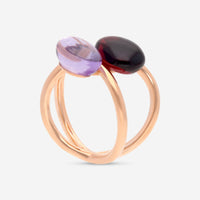 SuperOro Meteo 18K Rose Gold Amethyst & Red Rhodolite Garnet Wrap Ring METEO/A741 - THE SOLIST - SuperOro