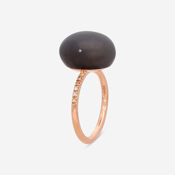 SuperOro Meteo 18K Rose Gold Diamond & Grey Moonstone Statement Ring METEO/A696 - THE SOLIST - SuperOro