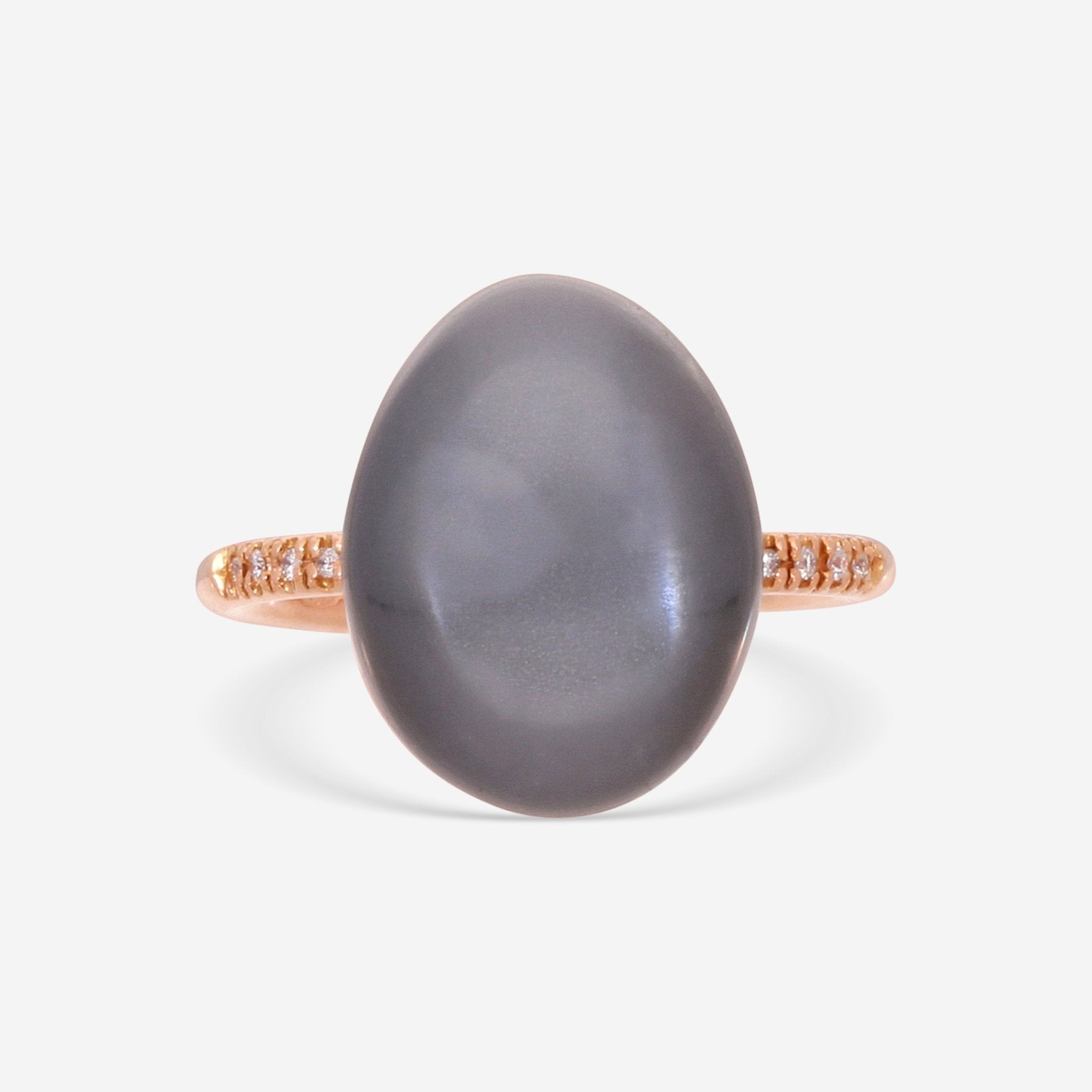 SuperOro Meteo 18K Rose Gold Diamond & Grey Moonstone Statement Ring METEO/A696 - THE SOLIST - SuperOro