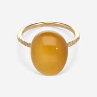 SuperOro Meteo 18K Rose Gold Diamond & Mango Chalcedony Statement Ring METEO/A696 - THE SOLIST - SuperOro