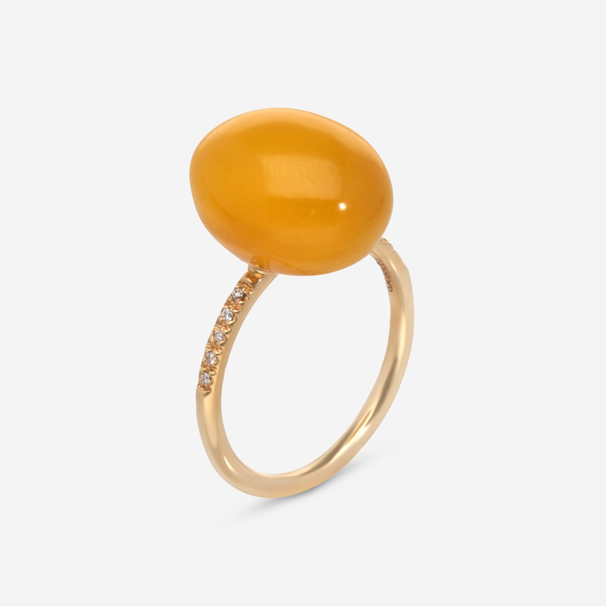 SuperOro Meteo 18K Rose Gold Diamond & Mango Chalcedony Statement Ring METEO/A696 - THE SOLIST - SuperOro