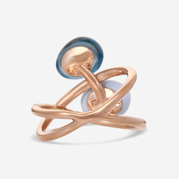 SuperOro Meteo 18K Rose Gold Diamond & Multistone Ring Sz. 7 METEO/A750 - THE SOLIST - SuperOro