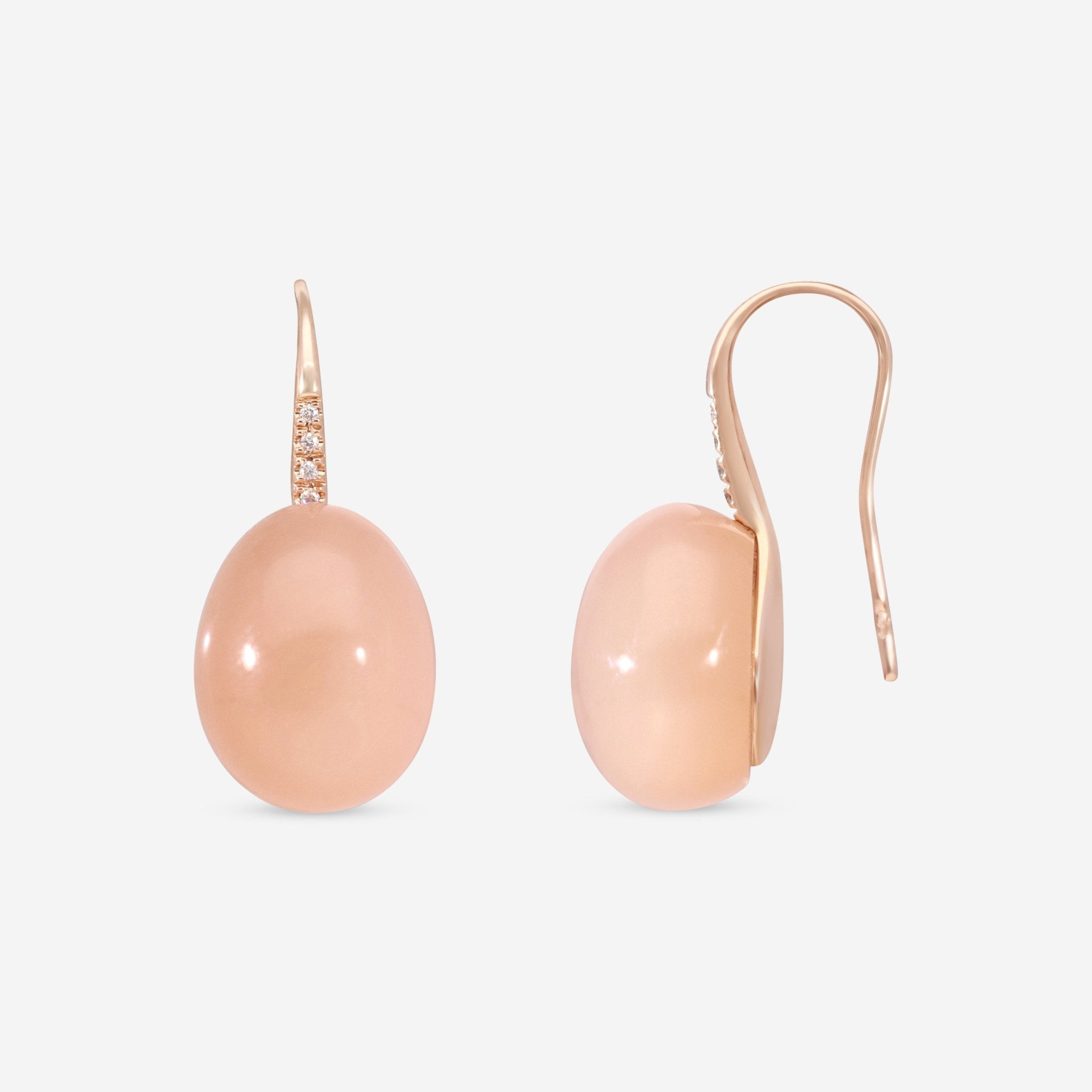 SuperOro Meteo 18K Rose Gold Diamond & Orange Moonstone Earrings METEO/O734 - THE SOLIST - SuperOro