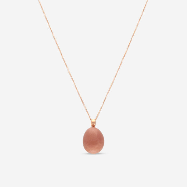 SuperOro Meteo 18K Rose Gold Diamond & Orange Moonstone Pendant Necklace METEO/P696 - C - THE SOLIST - SuperOro