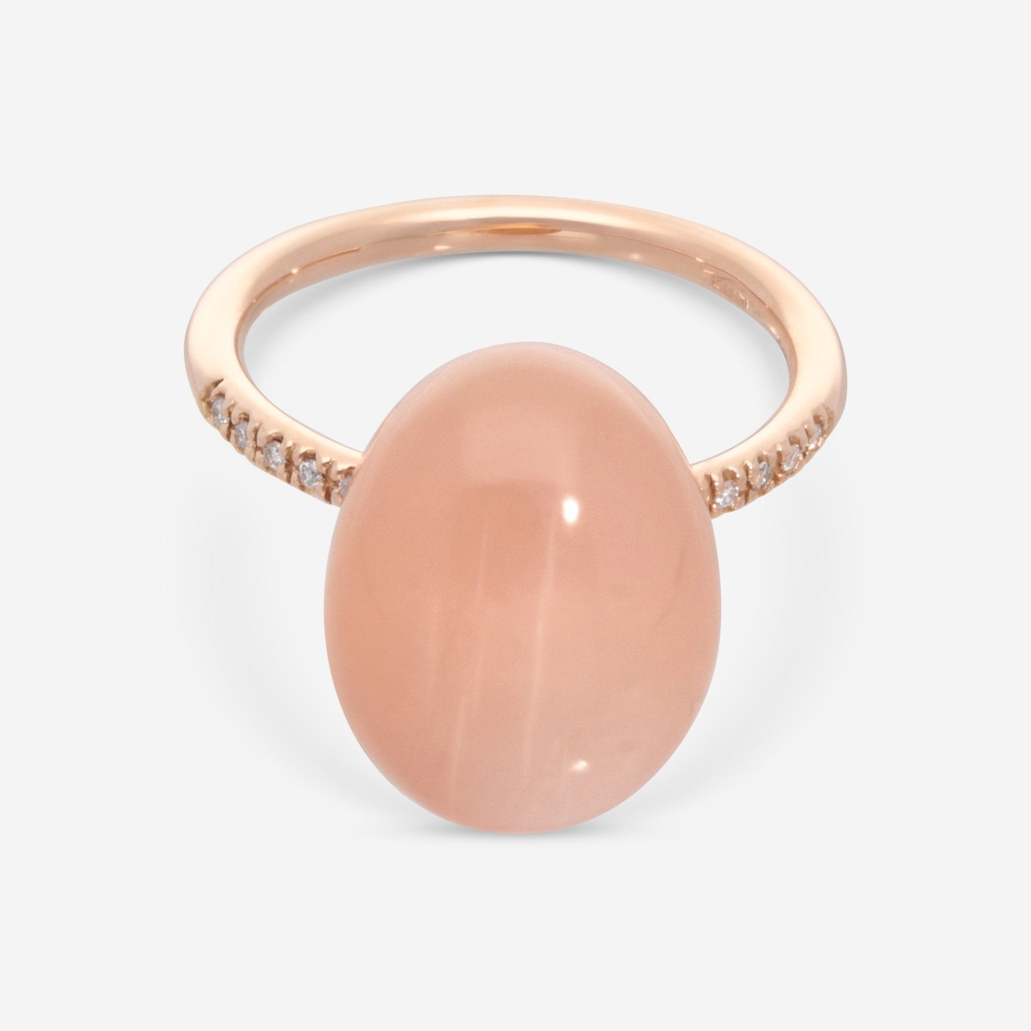 SuperOro Meteo 18K Rose Gold Diamond & Orange Moonstone Statement Ring METEO/A696 - THE SOLIST - SuperOro