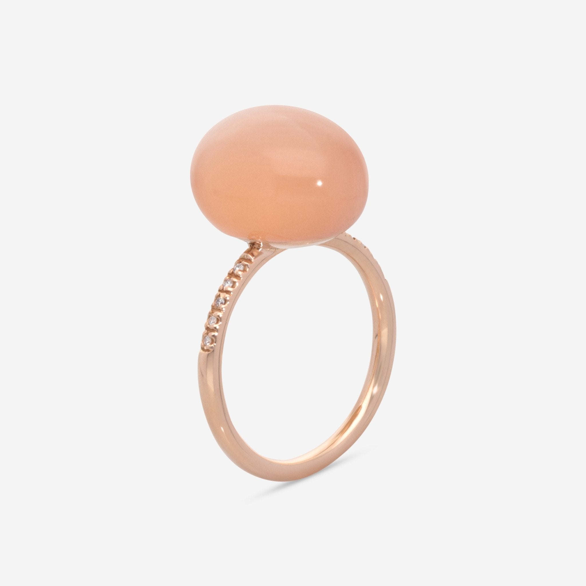 SuperOro Meteo 18K Rose Gold Diamond & Orange Moonstone Statement Ring METEO/A696 - THE SOLIST - SuperOro