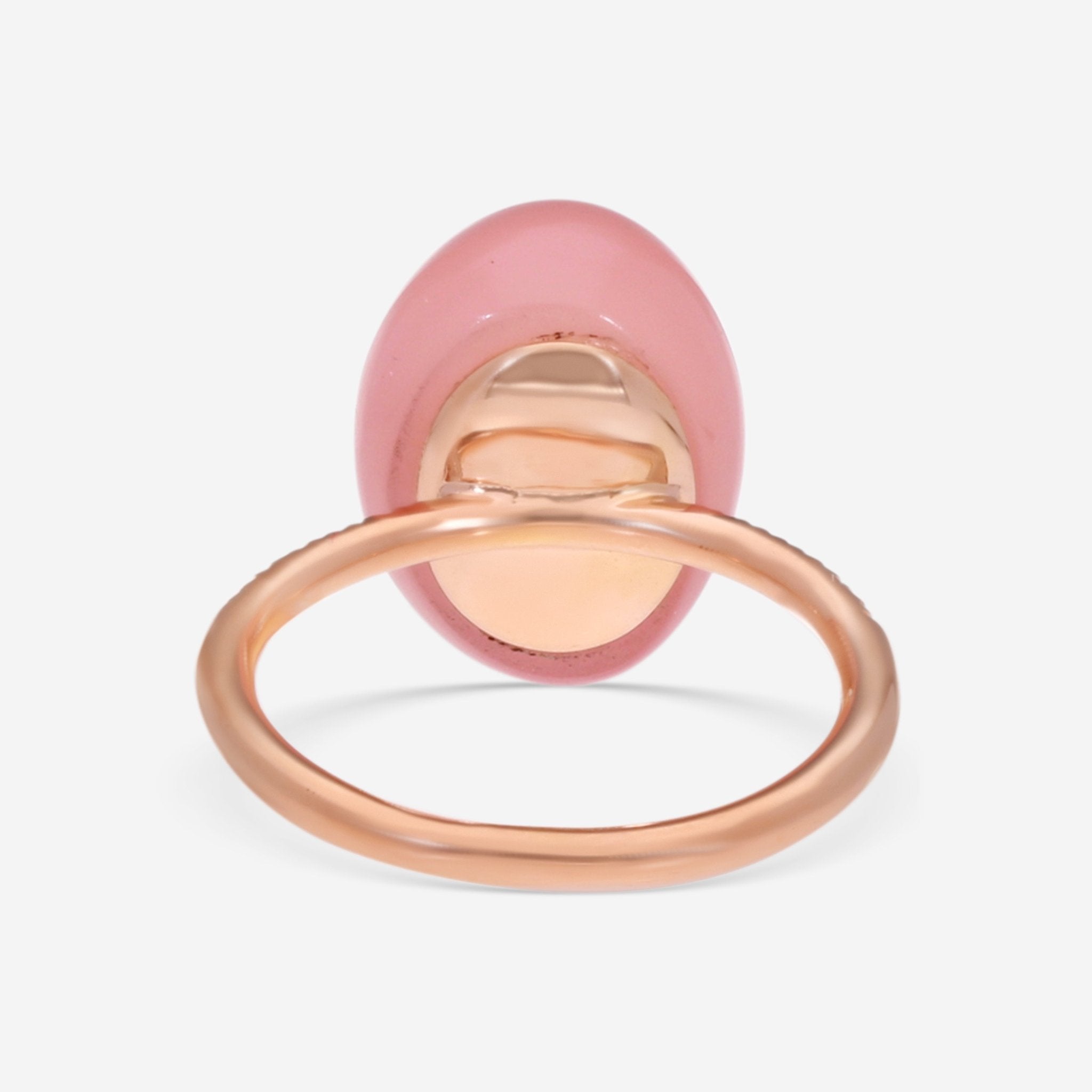 SuperOro Meteo 18K Rose Gold Diamond & Rose Chalcedony Statement Ring METEO/A696 - THE SOLIST - SuperOro