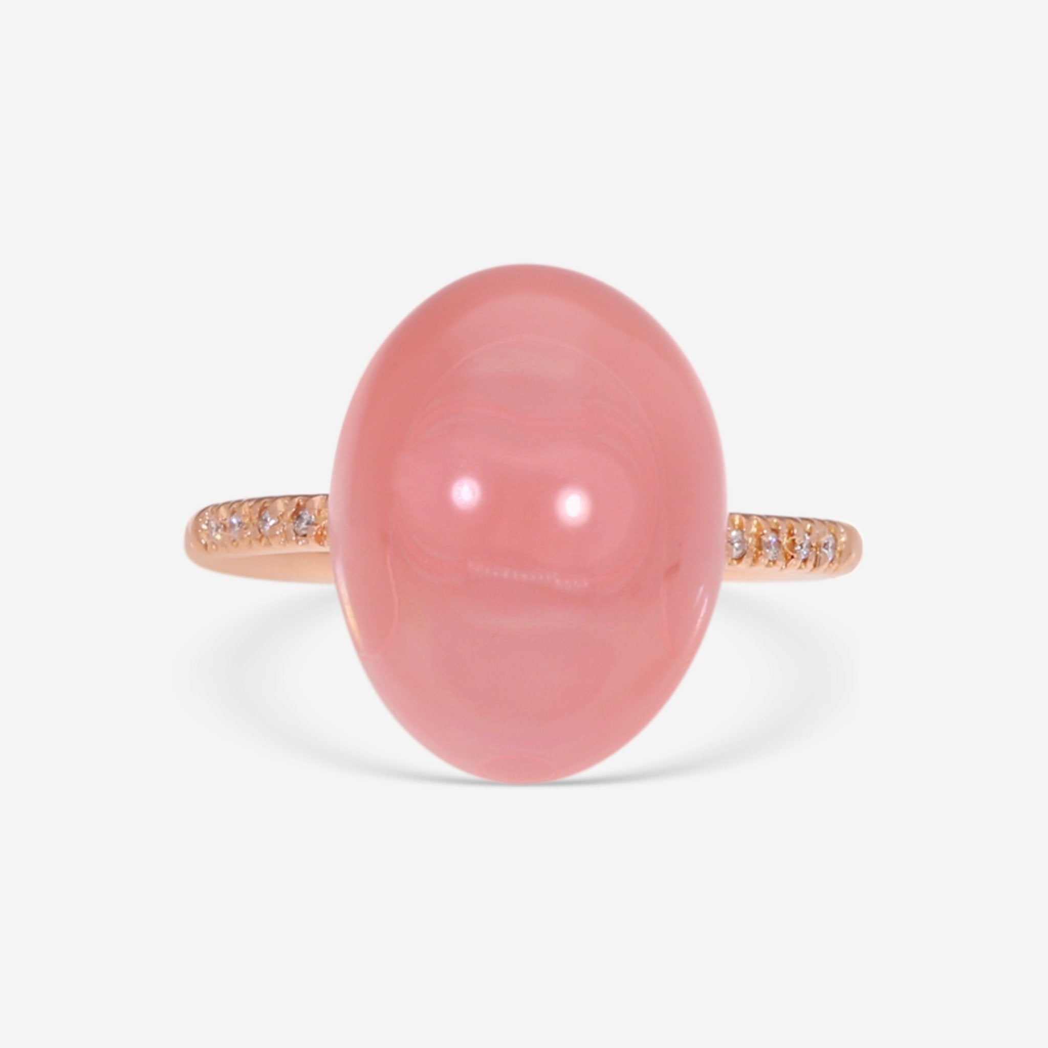 SuperOro Meteo 18K Rose Gold Diamond & Rose Chalcedony Statement Ring METEO/A696 - THE SOLIST - SuperOro