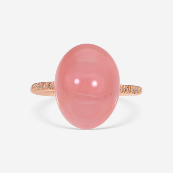 SuperOro Meteo 18K Rose Gold Diamond & Rose Chalcedony Statement Ring METEO/A696 - THE SOLIST - SuperOro