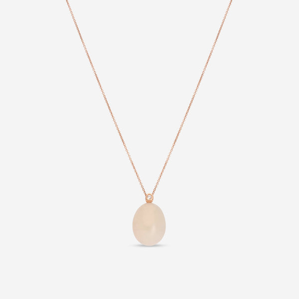 SuperOro Meteo 18K Rose Gold Diamond & White Chalcedony Pendant Necklace METEO/P696 - C - THE SOLIST - SuperOro