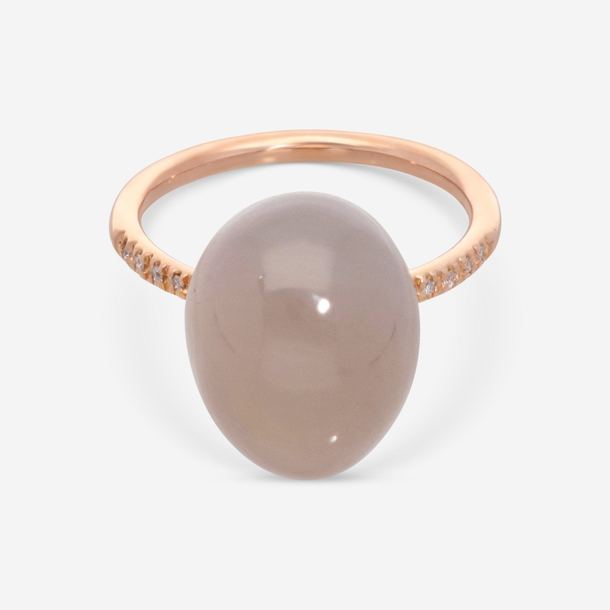 SuperOro Meteo 18K Rose Gold Diamond & White Chalcedony Statement Ring METEO/A696 - THE SOLIST - SuperOro