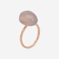 SuperOro Meteo 18K Rose Gold Diamond & White Chalcedony Statement Ring METEO/A696 - THE SOLIST - SuperOro