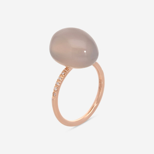 SuperOro Meteo 18K Rose Gold Diamond & White Chalcedony Statement Ring METEO/A696 - THE SOLIST - SuperOro