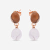 SuperOro Meteo 18K Rose Gold Howlite & Smoky Quartz Drop Earrings METEO/O701 - P - THE SOLIST - SuperOro