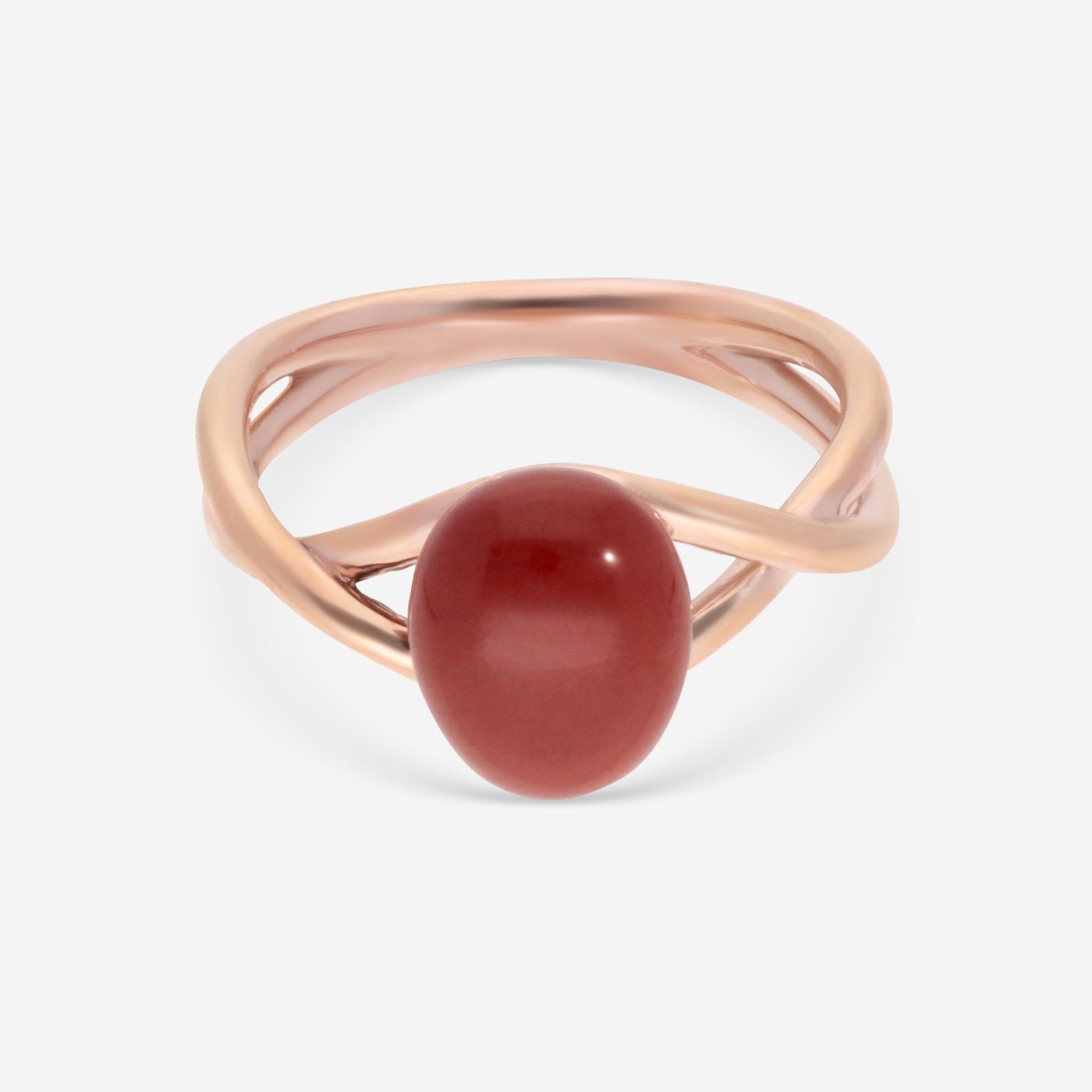 SuperOro Meteo 18K Rose Gold Red Jasper Statement Ring METEO/A768 - THE SOLIST - SuperOro