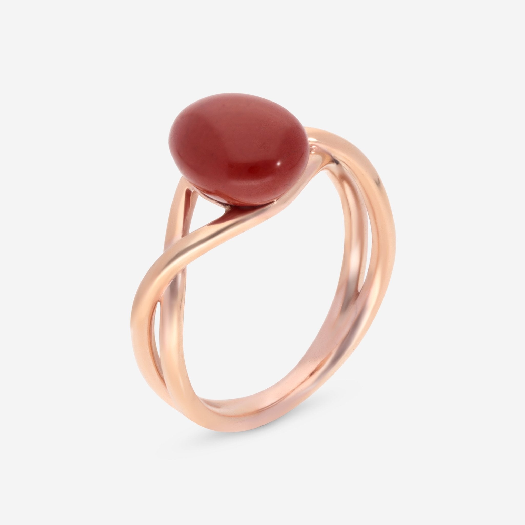 SuperOro Meteo 18K Rose Gold Red Jasper Statement Ring METEO/A768 - THE SOLIST - SuperOro