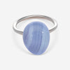 SuperOro Meteo 18K White Gold Blue Lace Chalcedony Statement Ring METEO/A709 - THE SOLIST - SuperOro