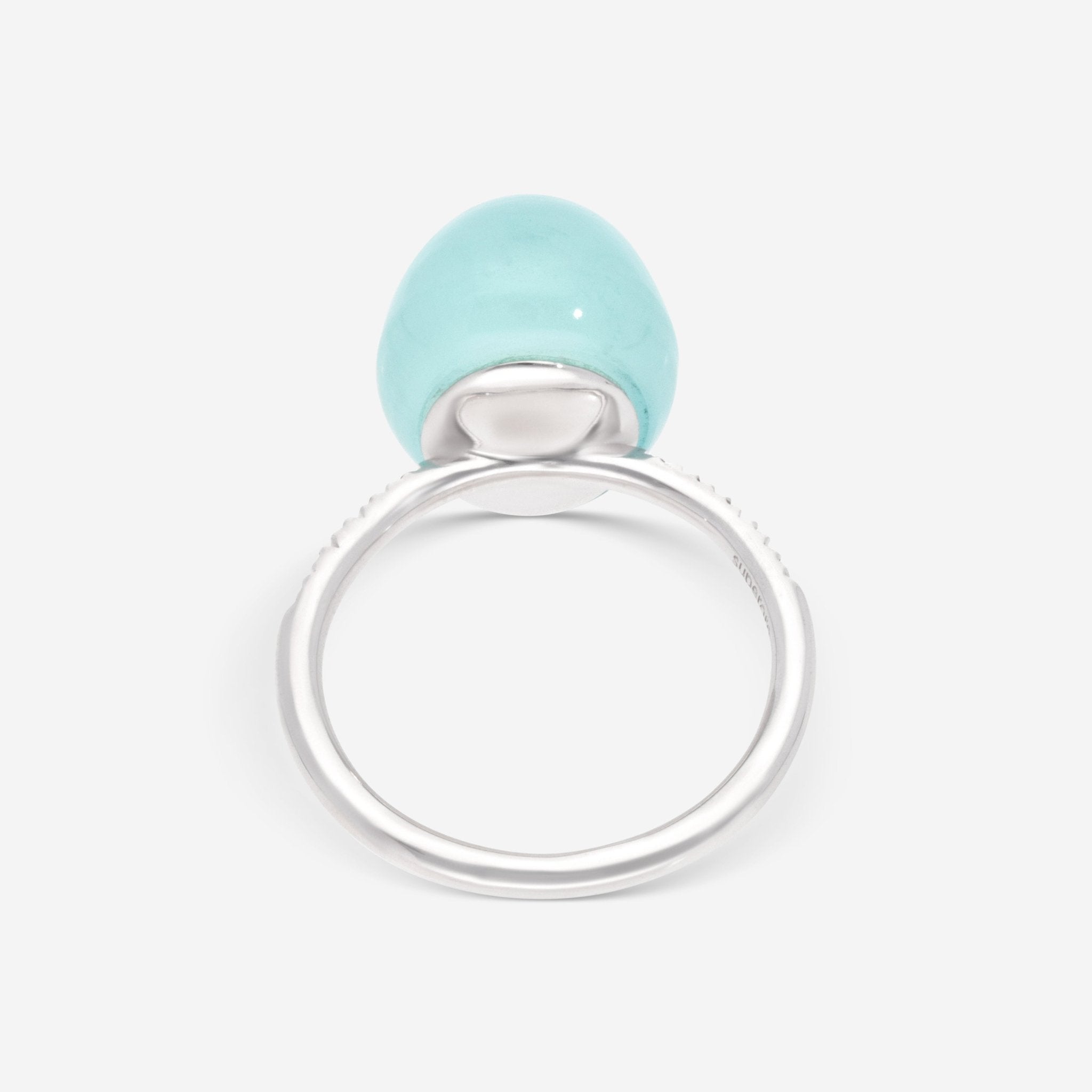 SuperOro Meteo 18K White Gold Diamond & Green Chalcedony Statement Ring METEO/A696 - THE SOLIST - SuperOro