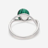 SuperOro Meteo 18K White Gold Diamond & Malachite Statement Ring METEO/A774 - THE SOLIST - SuperOro